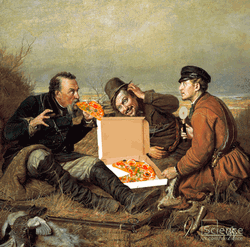 Art Piece Eating Pizza Party GIF