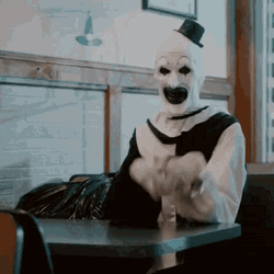 Art The Clown Trying To Look Cute GIF