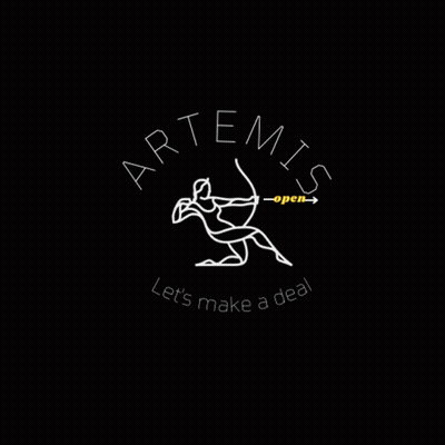 Artemis Logo Woman With Bow And Arrow GIF