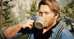 Arthur Morgan Drinking GIF