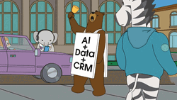 Artificial Intelligence Bear Walking On Street Animation GIF