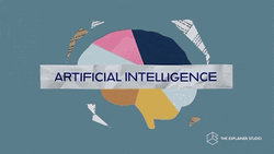 Artificial Intelligence Colorful Brain Illustration GIF