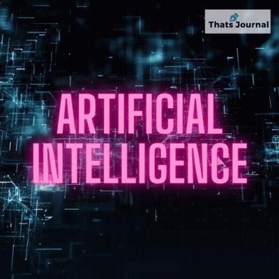 Artificial Intelligence Sign In Pink On Dark Background GIF