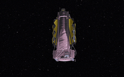 Artist Impression Of Large Telescope Flying Through Space GIF