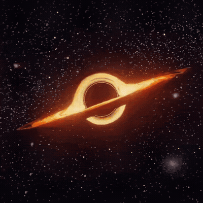 Artist's Impression Of Black Hole In Galaxy GIF