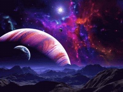 Artist's Impression Of Planet In Galaxy GIF