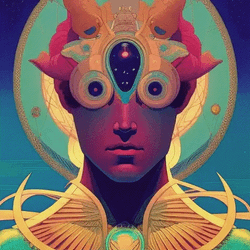 Artistic Abstract Face Colorful Optical Illusion GIF