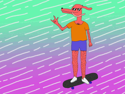 Artistic Dog Art Skateboard Summer Rock GIF