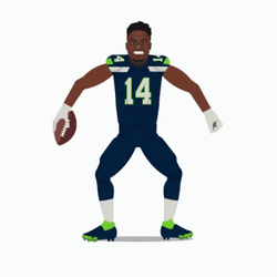 Artistic Seattle Seahawks Dk Metcalf Animation GIF