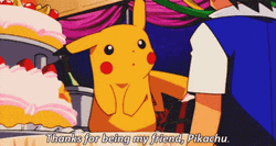 Ash Giving Cap To Cute Pikachu GIF