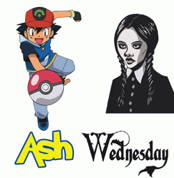 Ash Ketchum And Wednesday Addams GIF