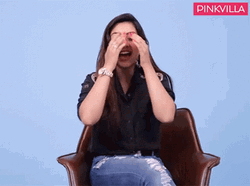 Ashamed Pretty Girl Covering Her Shy Face GIF