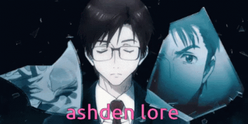 Ashden Lore Is Written In Pink On A Picture Of A Man GIF