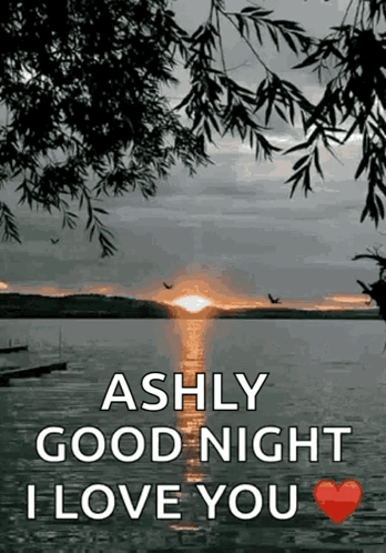 Ashly Good Night I Love You With A Picture Of A Lake GIF