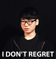 Asian Man With Eyeglasses No Regrets Statement  GIF