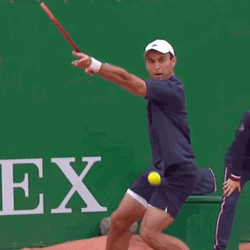 Aslan Karatsev Court With Rolex Logo GIF