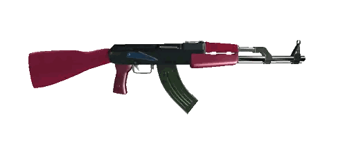 Assault Rifle With Green Magazine And Red Grip Sticker
