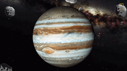 Asteroids Hitting Jupiter GIF