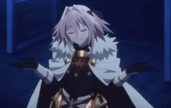 Astolfo Disappointed Reaction Hands Up Surrender GIF