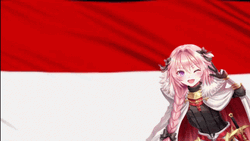 Astolfo Winking Polish Flag Background GIF