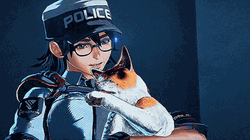 Astral Chain Marie Holding Cat GIF