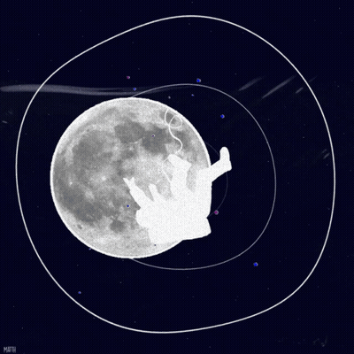 Astronaut Falling Into Moon Math GIF
