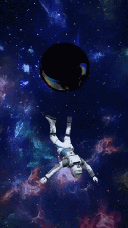 Astronaut Floating With Planet GIF