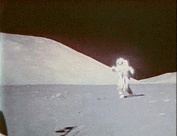Astronaut Hopping Like Bunny GIF