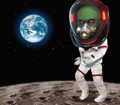 Astronaut In NASA Helmet Giving Middle Finger Saying Good Job GIF