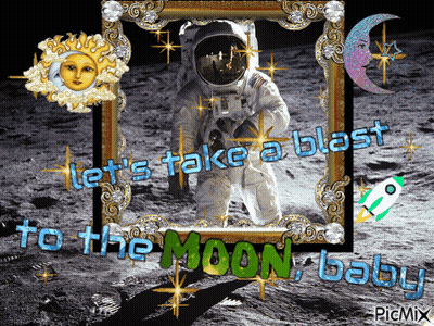 Astronaut Let's Take Blast To The Moon Baby GIF