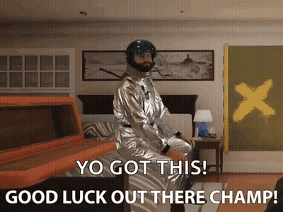 Astronaut On Bed Yo Got This Good Luck Out There Champ GIF