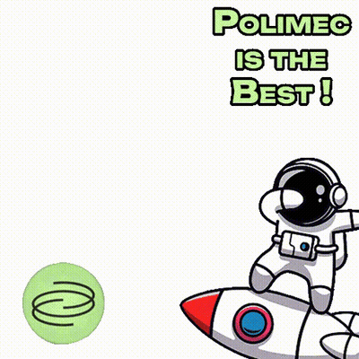 Astronaut Riding Rocket Saying Polimec Is The Best GIF