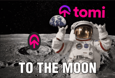 Astronaut With To The Moon Text GIF