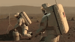 Astronauts Digging On Mars GIF