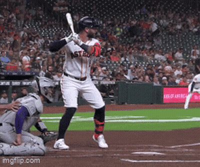 Astros Baseball Player About To Swing Bat GIF