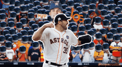 Astros Baseball Player Standing In Front Of Crowd GIF