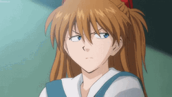 Asuka Evangelion Annoyed Look GIF