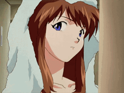 Asuka Evangelion Peace Sign GIF