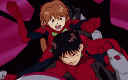 Asuka Evangelion Smacking Shinji GIF