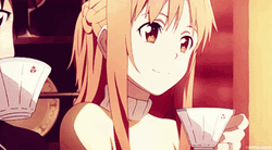 Asuna Drinking Her Tea GIF