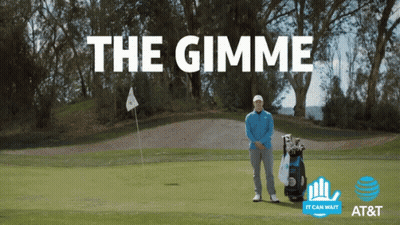 AT&T Ad Man On Golf Course With Bag GIF
