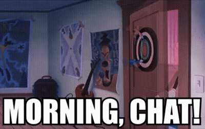 At Work Text On Green And Orange Background GIF