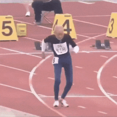 Athletes Getting Ready To Run On Track GIF