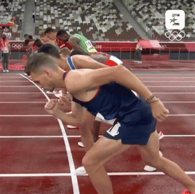 Athletes Ready To Run On Track Number 18 GIF