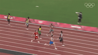 Athletes Running On Tokyo 2020 Track GIF