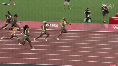 Athletes Running On Track With Numbers 1-9 GIF