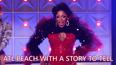 Atl Peach With A Story To Tell Written On A Screen GIF