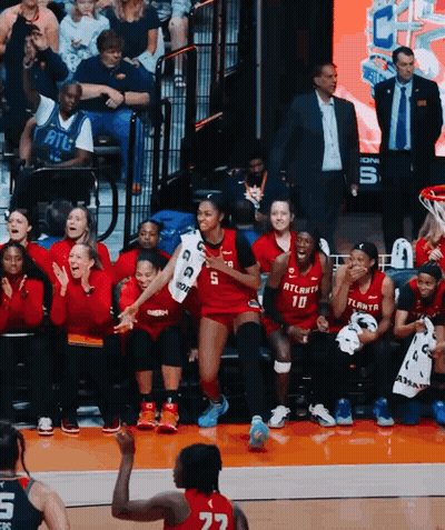 Atlanta Basketball Players On Bench GIF