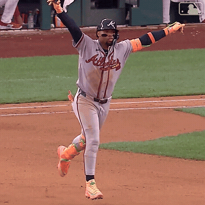 Atlanta Braves Baseball Player Running on Field