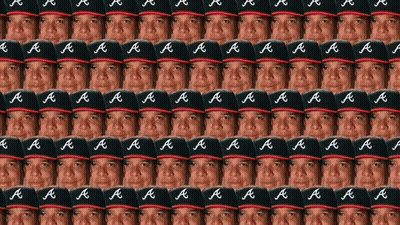 Atlanta Braves Hats Lined Up GIF